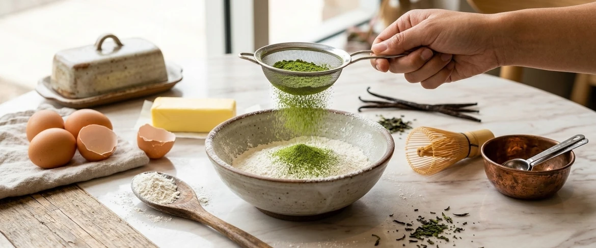 Leivonnaisten valmistus kulinaarisella matchalla – parhaat matcha-reseptit