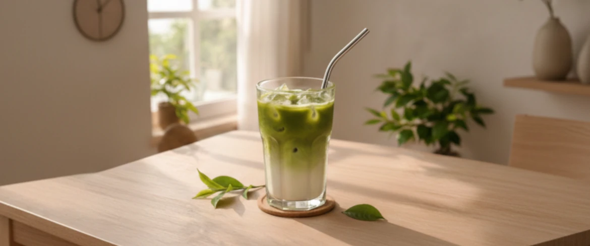 Kuinka valmistaa kylmä matcha latte – jäämatcha maitolla ja jääkuutioilla