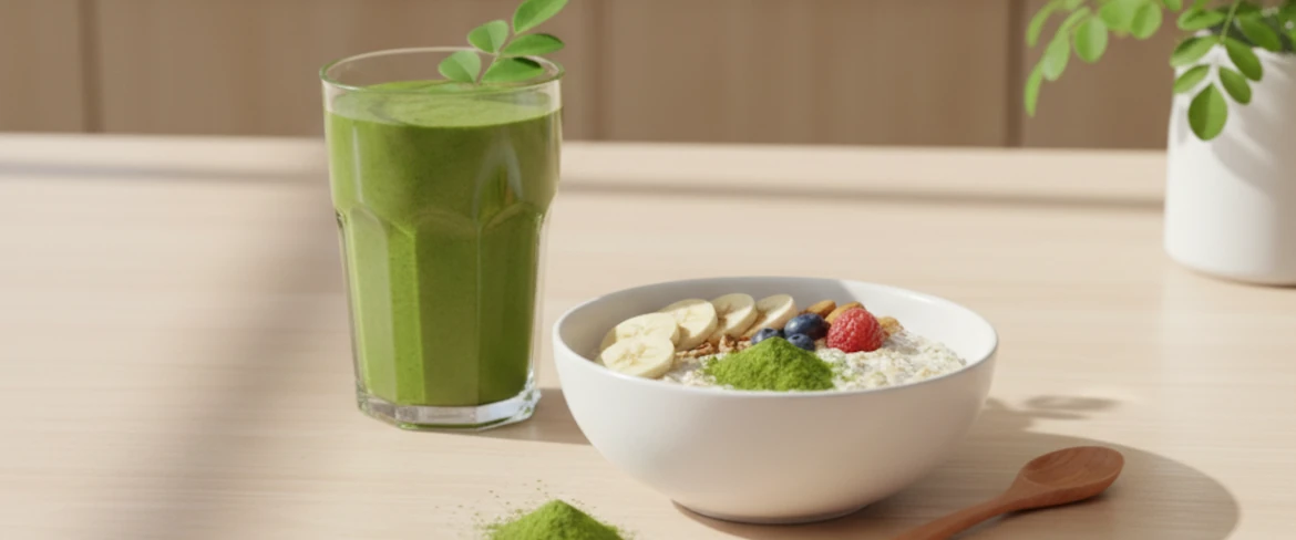 Moringan käyttö arjessa – moringajauhetta smoothieissa ja terveellisissä ruoissa