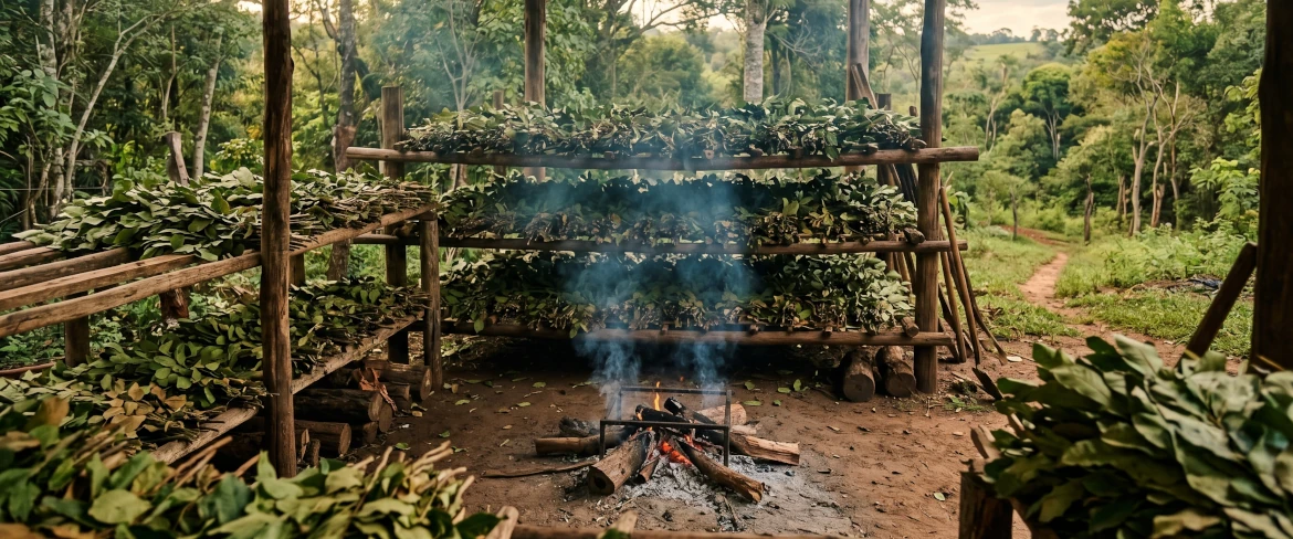 Paraguaysta peräisin oleva yerba mate – perinteinen barbacuá-kuivausmenetelmä