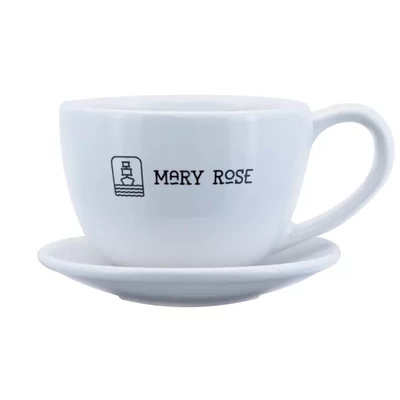 Teekuppi Mary Rose logolla (valkoinen) 200ml