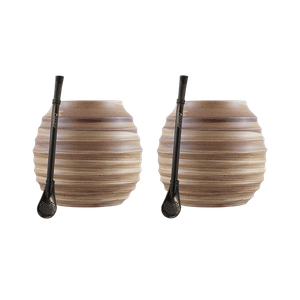 Yerba Mate tarvikesarja: 2x Calabash + 2x Bombilla