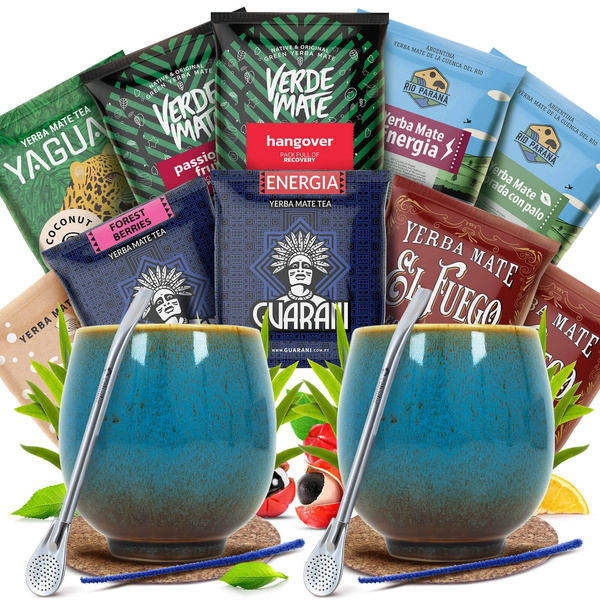 Yerba Mate setti KAHDELLE Calabash Bombilla