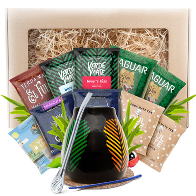 Yerba Mate lahjasetti 10x50g 500g Calabash + Bombilla
