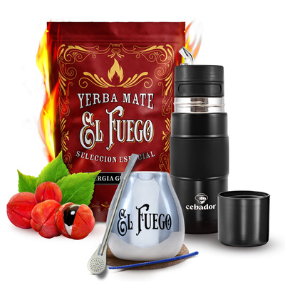 Yerba Mate setti El Fuego Energia 500g 0,5kg Yerbomos + Calabash + Bombilla