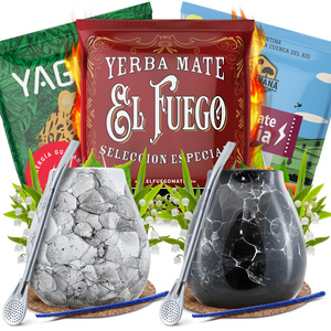 Yerba Mate Energia Set KAHDELLE Calabash Bombilla