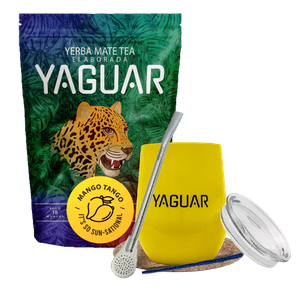 Yerba Mate -Setti: Yaguar Mango Tango 500g + TermoLid + Bombilla