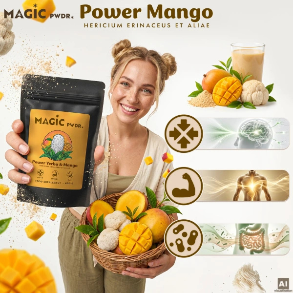 Magic Pwdr – Power Yerba & Mango – Focus & Gut Blend 400 g