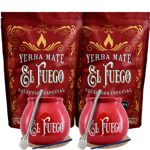 Yerba Mate El Fuego asetettu kahdelle Bombilla POWERille.