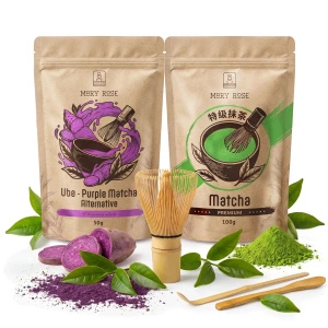 Setti värikkääseen Matcha Latteen: Matcha + Purple Matcha + tarvikkeet