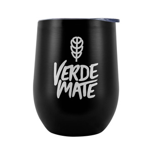 TermoLid - ruostumattomasta teräksestä valmistettu astia kannella - Verde Mate (musta) - 350 ml