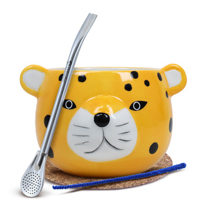 Yerba Mate Matero Gourd Gatito Bombilla setti