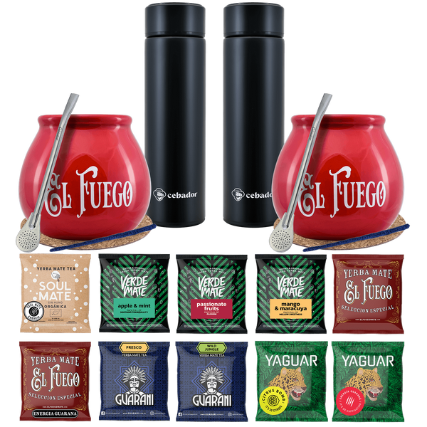 Yerba Mate Thermos Bombilla setti kahdelle 500g