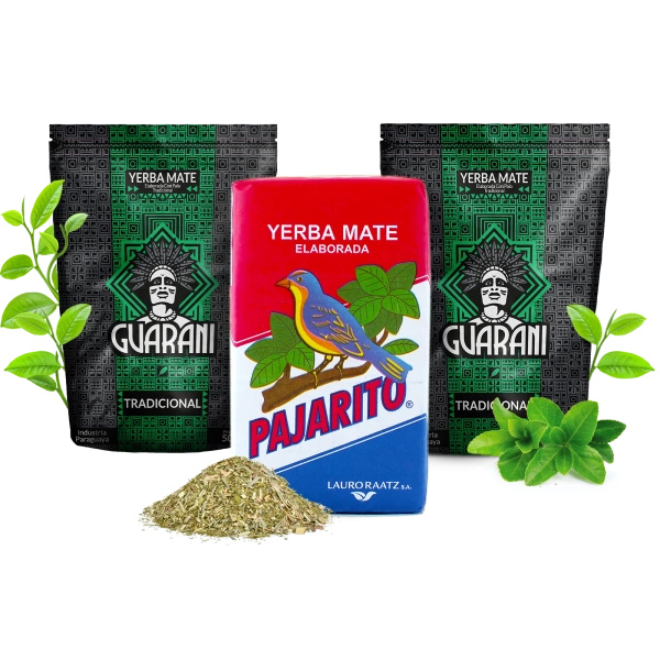 Yerba Mate Elaborada -Setti: 2x Guarani + 1x Pajarito