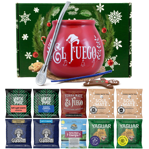 Yerba Mate Talvilahjasetti 10x50g Calabash + Bombilla
