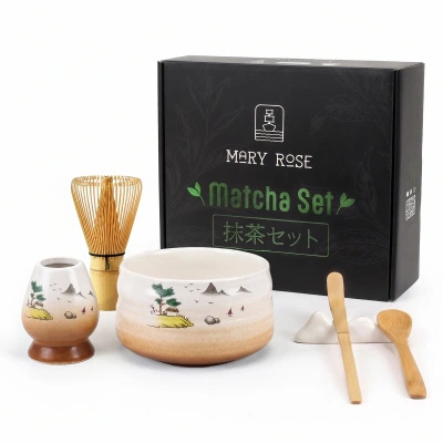 Lahjasetti: matcha-teen valmistustarvikkeet