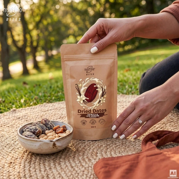 Nustino Bites – Kuivatut Taatelit – Vanilla Ice Cream 100 g
