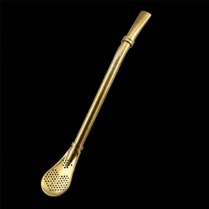 Palo Santo Mate Cup + Bombilla Gringo Gold