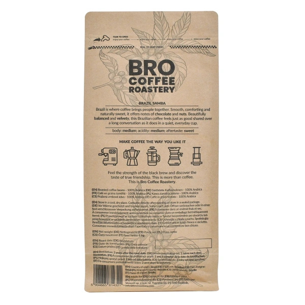 Kahvipannusarja Bro Coffee Roastery Brazil Samba 2x1kg (2kg)