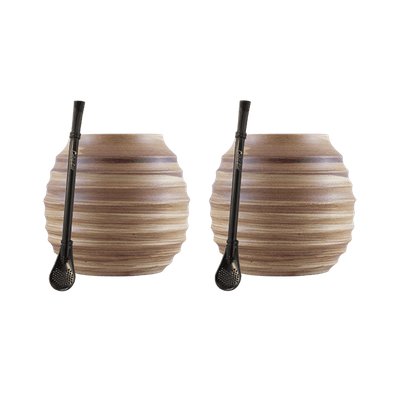 Yerba Mate tarvikesarja: 2x Calabash + 2x Bombilla