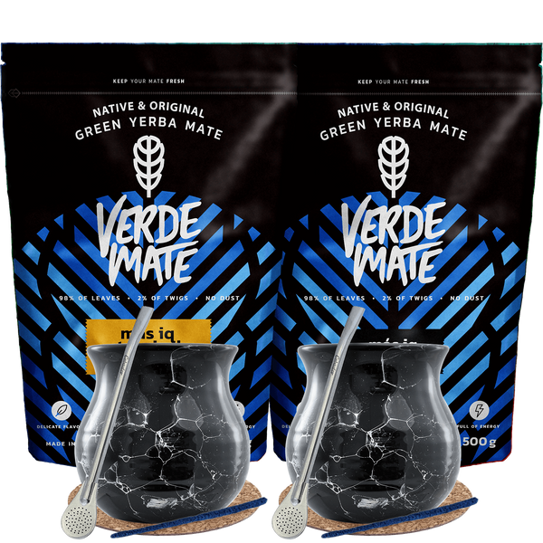 Yerba Mate Mas IQ setti kahdelle Bombilla 2x500