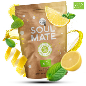 Yerba Mate Set Soul Mate Organica Menta Limon 500g 0,5kg Calabash + Bombilla