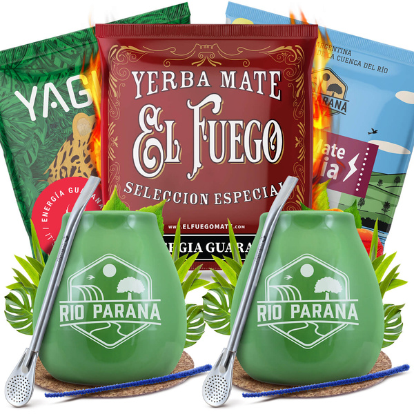 Yerba Mate Energia Set KAHDELLE Calabash Bombilla