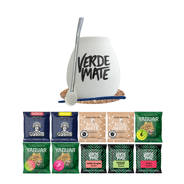 Setti Yerba Mate Vihreä 500g Gourd Bombilla 10x50g