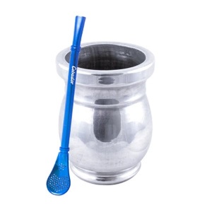 Palo Santo Mate Cup + Bombilla Gringo Sininen