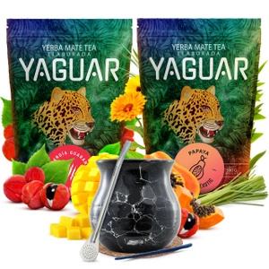 Yerba mate setti Yaguar keraaminen calabash bombillaa varten