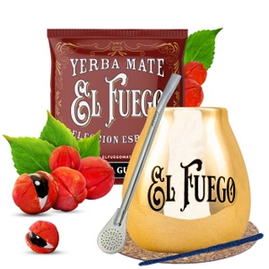 Yerba mate setti El Fuego keraaminen calabash bombilla
