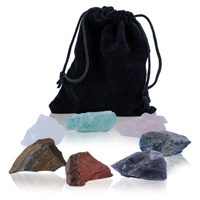 7 Chakra-kiven setti - pussukassa