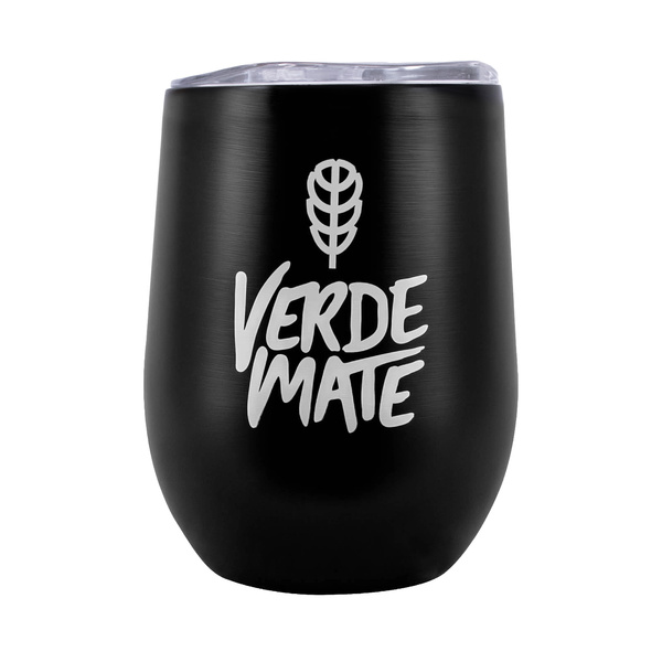 TermoLid – lämpömuki yerba matelle kannella – Verde Mate (musta) – 350 ml