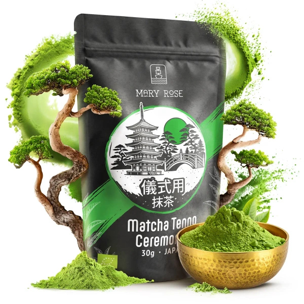 Seremoniallinen setti matcha-teen valmistukseen: japanilainen luomu matcha 30g + tarvikkeet