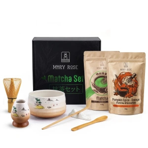 Lahjasetti värikkääseen Matcha Latteen: Matcha + Orange Matcha + tarvikkeet