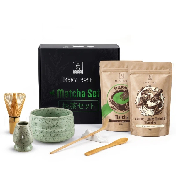 Lahjasetti värikkääseen Matcha Latteen: Matcha + White Matcha + tarvikkeet