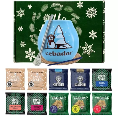 Yerba Mate setti 10x50g Calabash Winter Bombilla