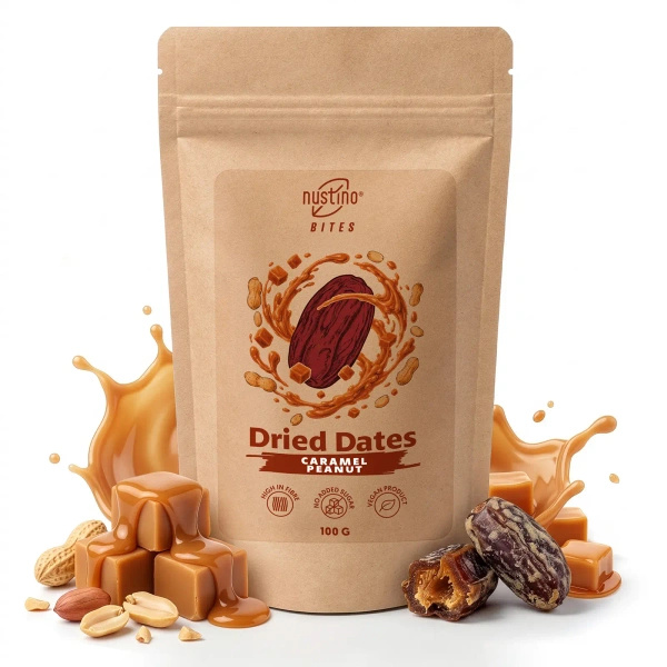 Nustino Bites – Kuivatut Taatelit – Caramel Peanut 100 g