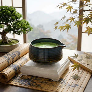 Matchawan – keraaminen matcha-kulho, jossa on kaatonokka – Ame