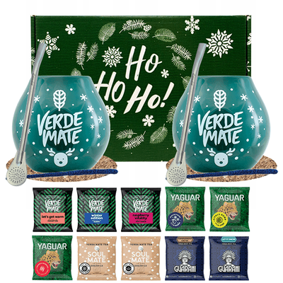 Joululahjasetti pariskunnille - Yerba Mate 10 x 50 g (500 g) + 2 x tarvikkeet + laatikko