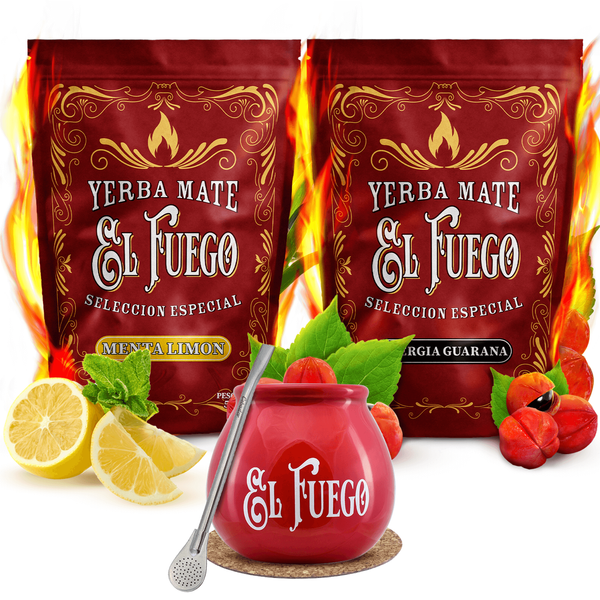 Yerba mate setti El Fuego keraaminen calabash bombilla
