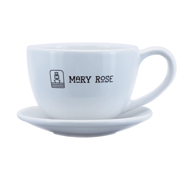 Teekuppi Mary Rose logolla (valkoinen) 200ml