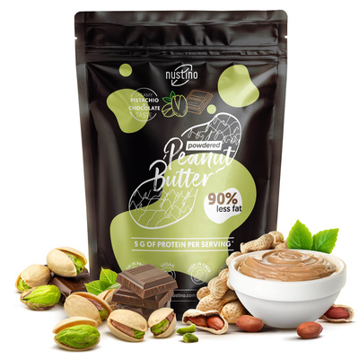 Nustino – Maapähkinävoi jauheena – Pistachio & Chocolate (ei lisättyä sokeria) 400 g