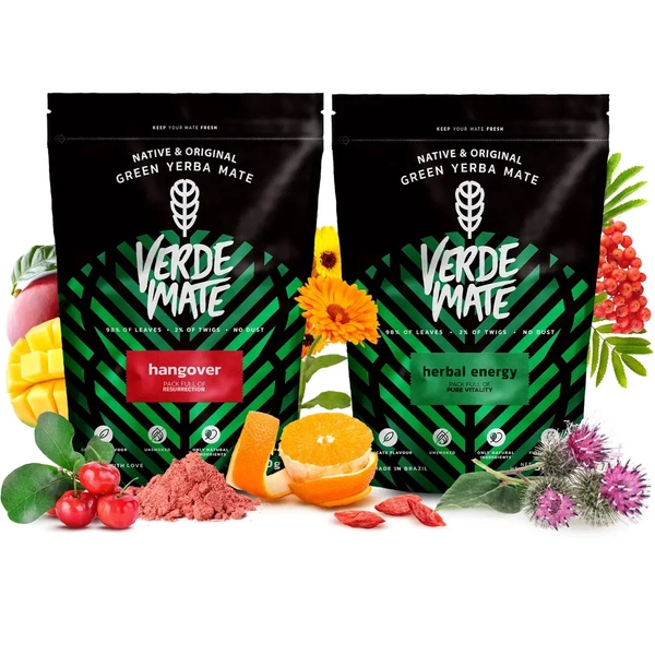 Yerba Mate -Setti: Verde Mate Herbal Energy + Hangover 2x500g