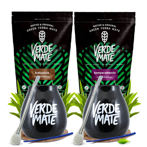 2 x Yerba mate Verde Katuava Temperamento + 2 x tarvikkeet SET
