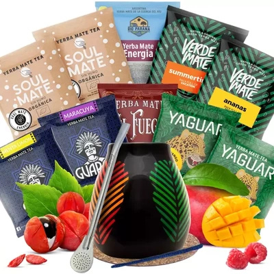 Yerba Mate setti 10x50g Calabash + Bombilla