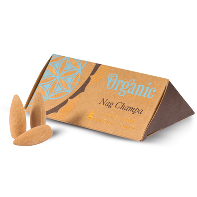 Takaisinvirtaus suitsutuskartiot Luomu - Nag Champa (12 kpl)