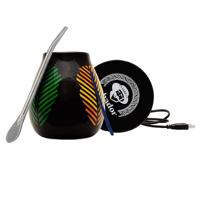 Yerba Mate -tarvikesetti: USB-mukinlämmitin + Kalebassi + Bombilla