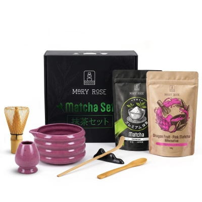 Lahjasetti värikkääseen Matcha Latteen: Matcha + Pink Matcha + tarvikkeet