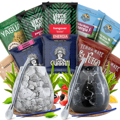 Yerba Mate setti KAHDELLE Calabash Bombilla